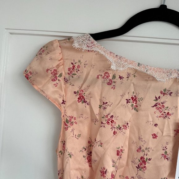 NWT Reformation Lucas Silk Midi Dress SZ 4 Myrna Floral Cap Sleeves Deep V-Back - Picture 8 of 12